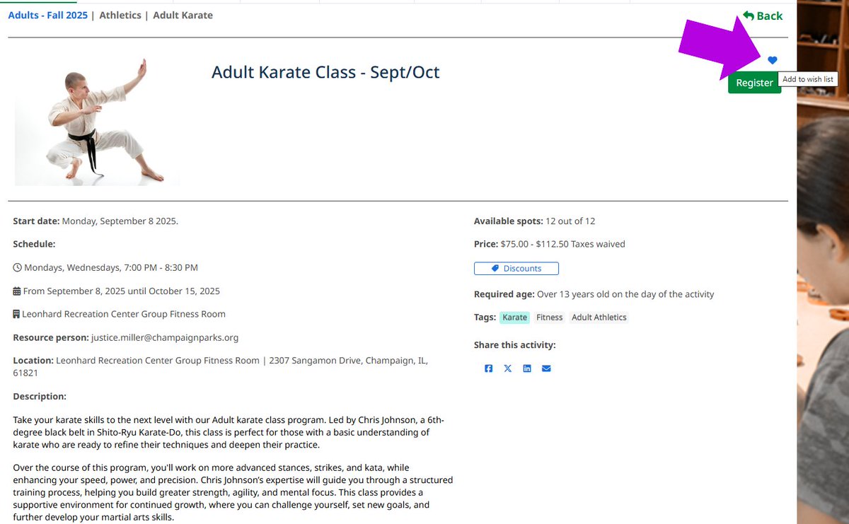 Start building your fall activity wish list! 🍂

Champaign-Urbana residents can register starting July 30, and fall programs are ready to preview now.

Click the heart icon to save your favorites and make registration a breeze!

🔗 REGISTER | bit.ly/CParksRegistra…