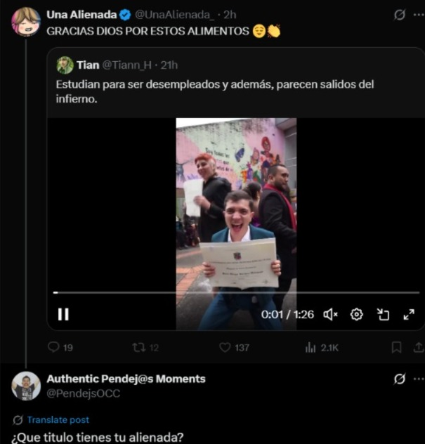 PendejsOCC's tweet image. No pleb.
Solo le pregunte que titulo tenia ella y me bloqueo de la nada.