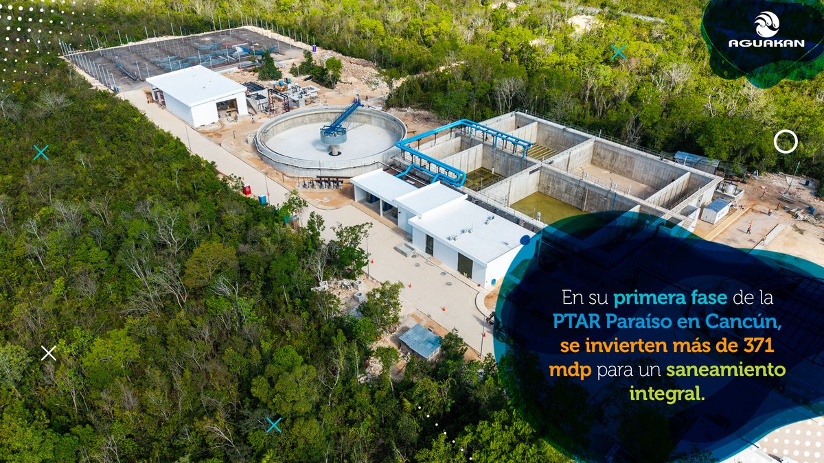 La nueva PTAR Paraíso en Cancúntendrá una capacidad inicial de 150 LPS, mejorando el saneamiento y beneficiando a más de 198,000 habitantes con infraestructura moderna y sostenible. #InfraestructuraHídrica #SaneamientoResponsable #Aguakan