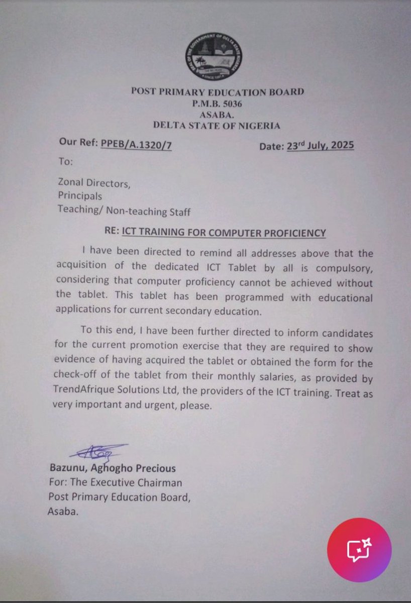 winexviv's tweet image. Why is Delta State forcing their poorly paid teachers to buy tablets?
Teachers in Delta State barely earn up to minimum wage.
This should be given to them as a free teaching aid.
There is madness everywhere!