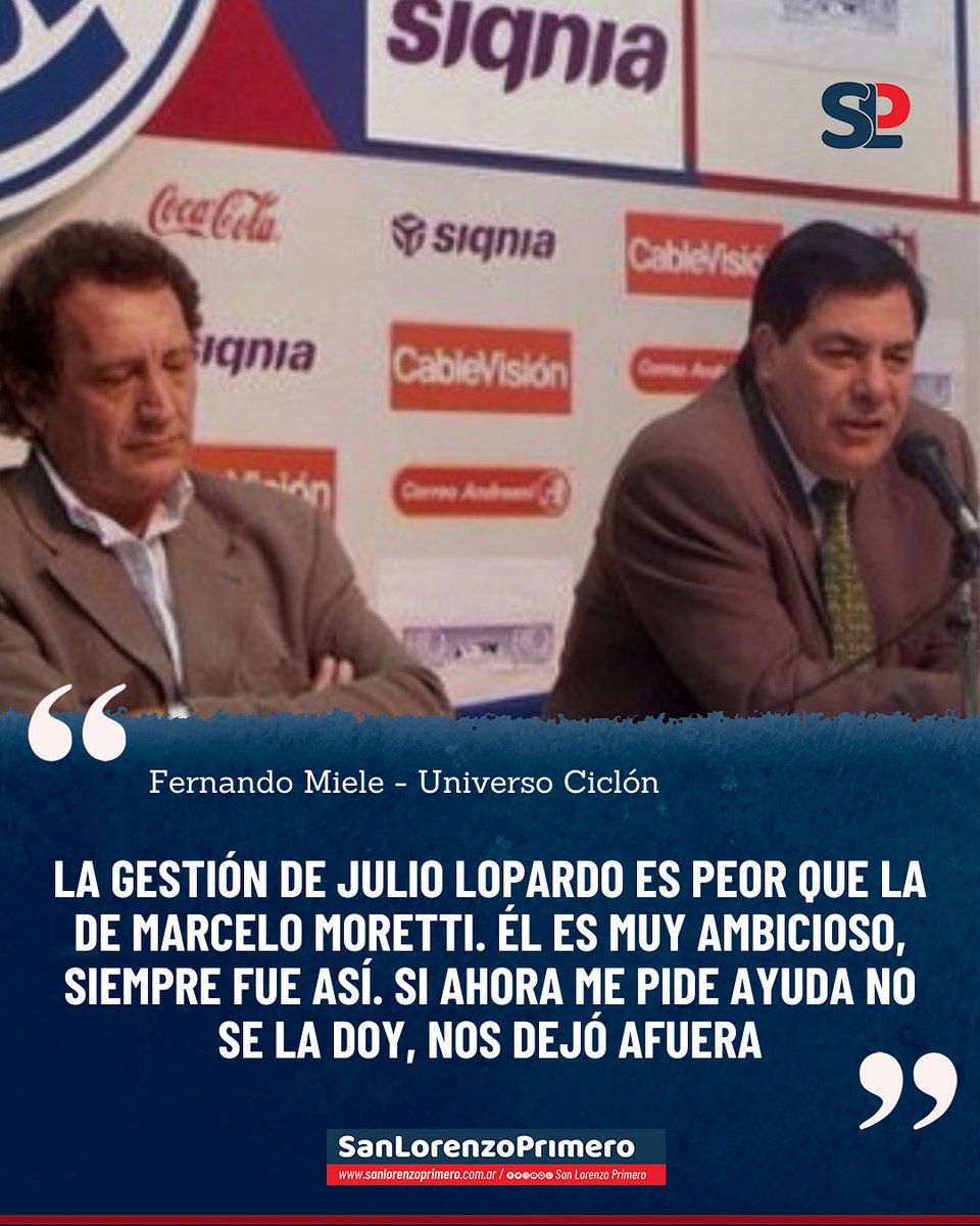 SanLorePrimero's tweet image. 🔵🔴🗣️ Fernando Miele se refirió a la gestión de Julio Lopardo y Marcelo Moretti en #SanLorenzo
