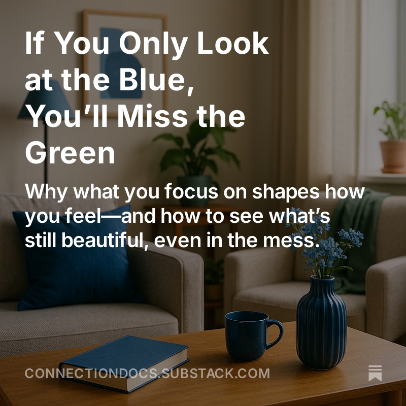 connectiondocs's tweet image. What you look for is what you’ll see.
And what you see shapes the life you feel.
There’s always blue. There’s also green.
Don’t wait for one to disappear before you let yourself see the other.
connectiondocs.substack.com/p/if-you-only-…