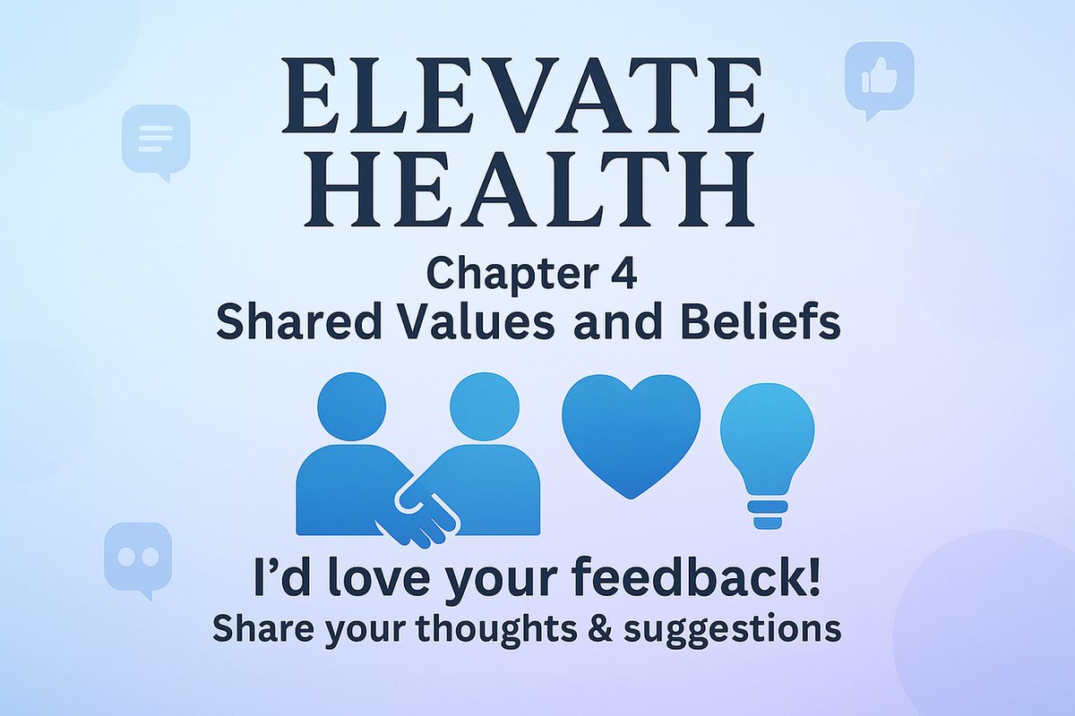 Elevate Health 2050
Chapter 4 (draft): Shared Values and Beliefs

As we navigate uncertain times, Elevate Health calls on all individuals, communities, and nations to unite around a shared vision for healthcare. We believe that health is a fundamental human right, and we must