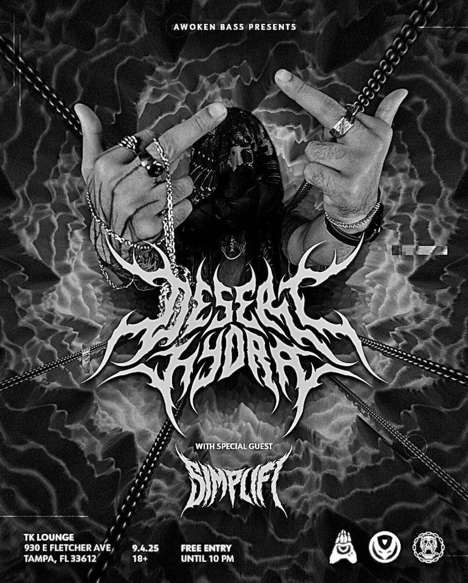 TAMPA BOUTTA GET FUCKED UP W/ <a href="/Desert_Hydra/">D.HYDRA</a> 

SEPTEMBER 04

posh.vip/e/awoken-bass-…