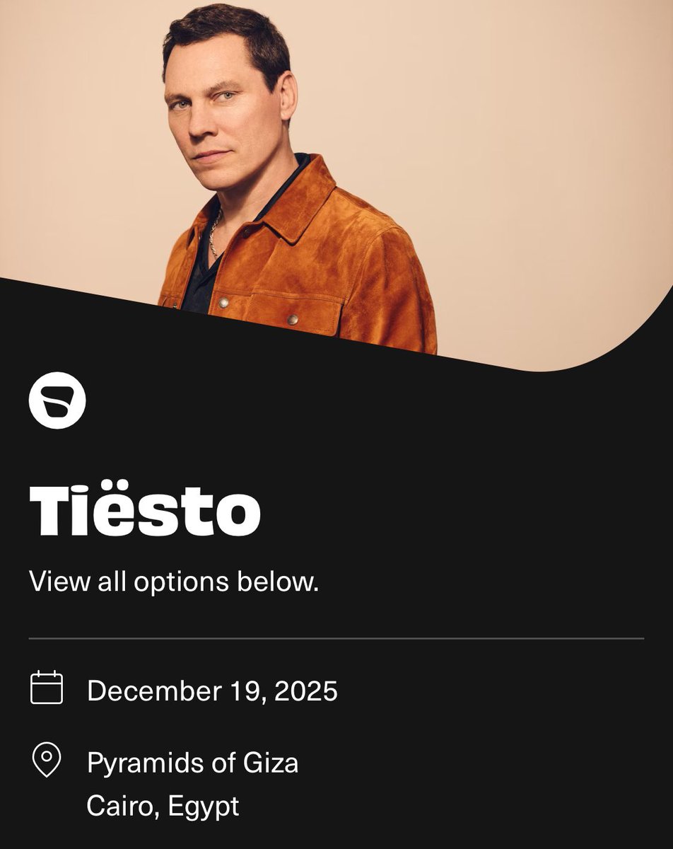 sunandsand0114's tweet image. عزیزان آیا میدونید DJ Tiësto دسامبر تو فاکین اهرام مصر اجرا داره؟
شما تصور کن ریو بری اونم تیِستو اونم با بکگراند اهرام ثلاثه در شب.
از الان دارم از حسرت اینه نمیتونم برم زوزه میکشم. زوزهها.
برا همچین چیزی حاضرم به مصر لعنتی برم.