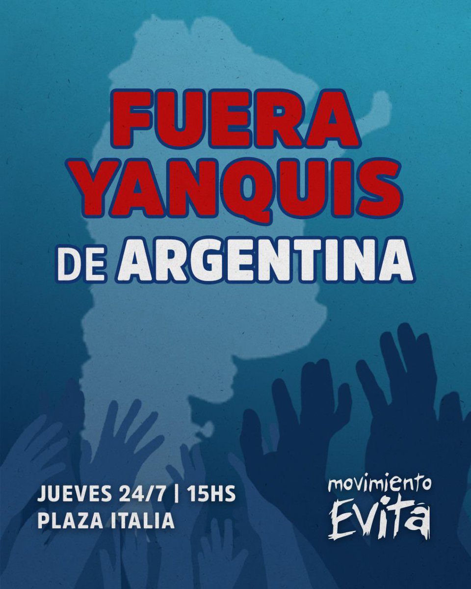 ale_rusconi's tweet image. #ATENCION Mañana marchamos a la Embajada Yanqui. La soberania se defiende en las calles. Jueves 24/7 15 horas Plaza Italia CABA