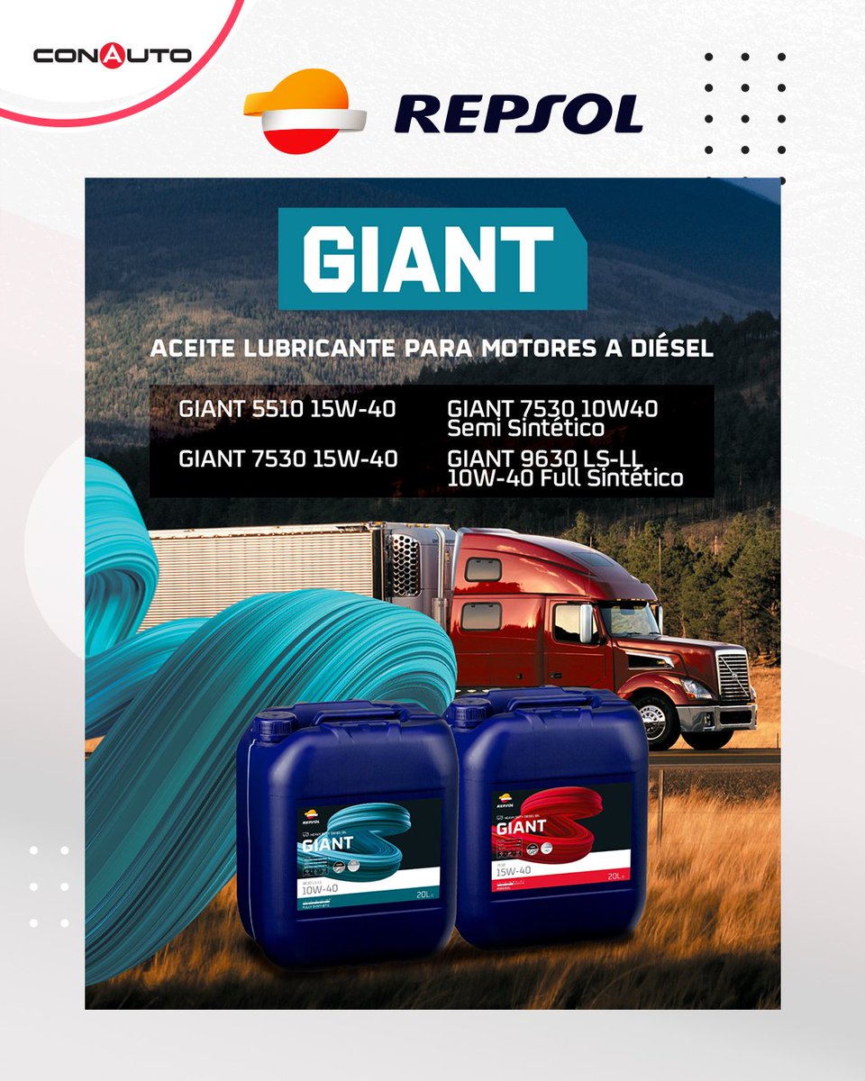 Tu motor no solo mueve carga, mueve tu vida.
Confía en Giant de Repsol: potencia, protección y rendimiento para motores diésel.
Menos desgaste, más kilómetros.
🔧🔥 #RepsolGiant #MotoresADiésel #FuerzaQueProtege #Conauto