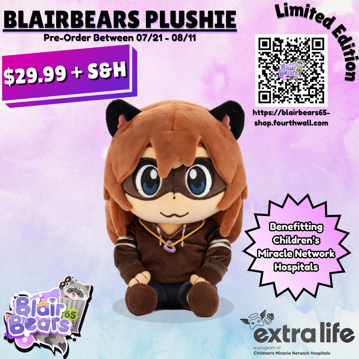 🚨GIVEAWAY🚨

We hit 100 Pre-orders, so let's give away some BlairBears Plushies!

Rules to Enter:

🔄Retweet &amp;❤️Like this post!
🦝Follow <a href="/BlairBears65/">💜BlairBears🦝| Charity Plushie (SEE PINNED)</a> (Das me!)
💬Comment where you'd put your plushie!

3 Winners chosen on August 1st! Tanku and Good luck!

blairbears65-shop.fourthwall.com/products/blair…