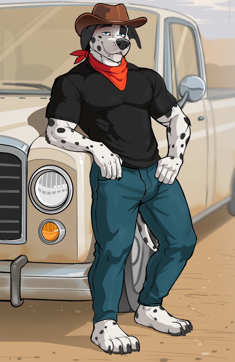 Do you need a ride, partner(? 🤠💦

Comm for <a href="/Rezznov1/">Rico the Dalmie</a> 

#furryartist  #furrynsfwart