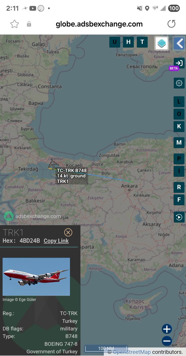 Borrowed7Time's tweet image. Turkish Govt B747-800 TC-TRK #4BD24B as TRK1 departed Ankara, landed Istanbul. Pres. Recep Tayyip Erdoğan is on board.
@sipjack1776 @Dinlas3