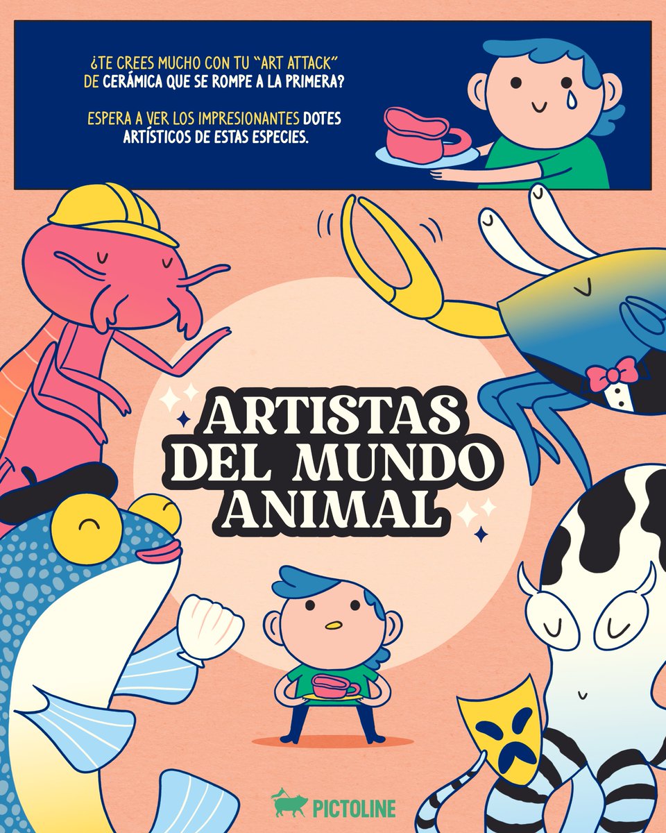 pictoline's tweet image. 🪄🎻 ¿Cómo que existe un cangrejo violinista y un pulpo actor? 🐙🎭 El mundo animal rifándose con arte y tú sin poder arreglar tu pieza de cerámica 😅

#arte #animales #mundoanimal #datoscuriosos #curiosidades #animalartist #pictoline