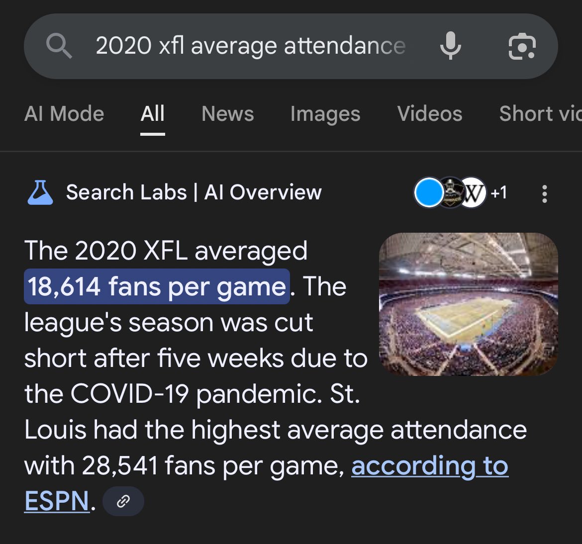 ufl_scorigami's tweet photo. @YTSKige that’s not as much as the NFL obviously but that’s plenty to support a league https://t.co/Lfg8vxiLKm