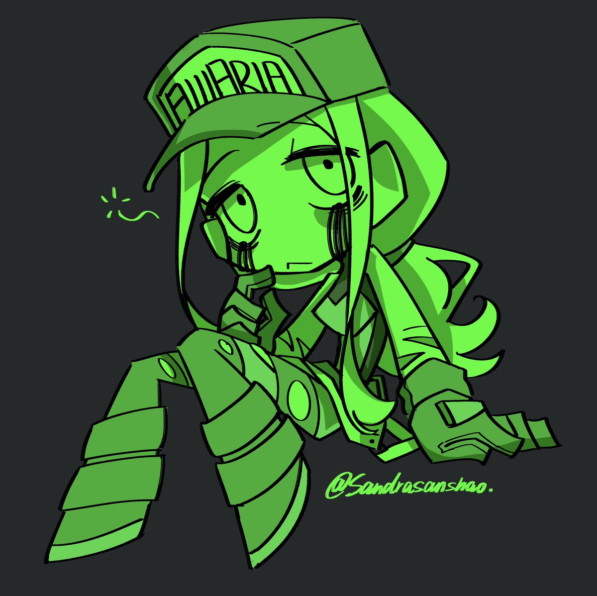 Sandrasanshao's tweet image. 最近在看吊带袜天使，遂仿画风试试
以及想看这俩互相扎头发💚
#Awaria #awaria #Awariafanart