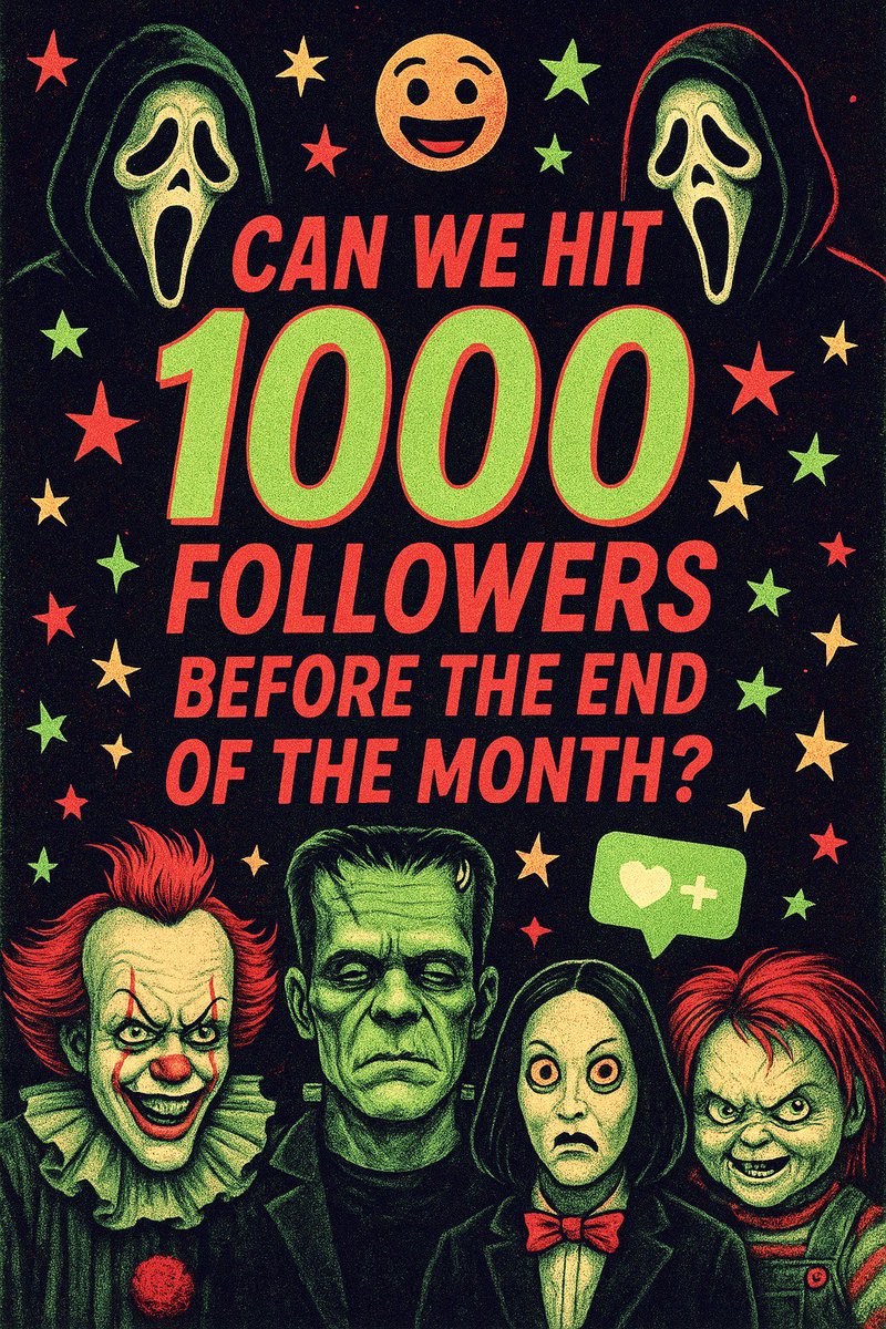 pculturejunkie's tweet image. Moots drive time!
Can we hit 1,000 followers before the end of July? That would be insane (in the best way).
If you love horror, pop culture chaos, and bad decisions in good outfits… welcome to the family. Let’s be weird together.
#Moots #HorrorCommunity #horrortwt