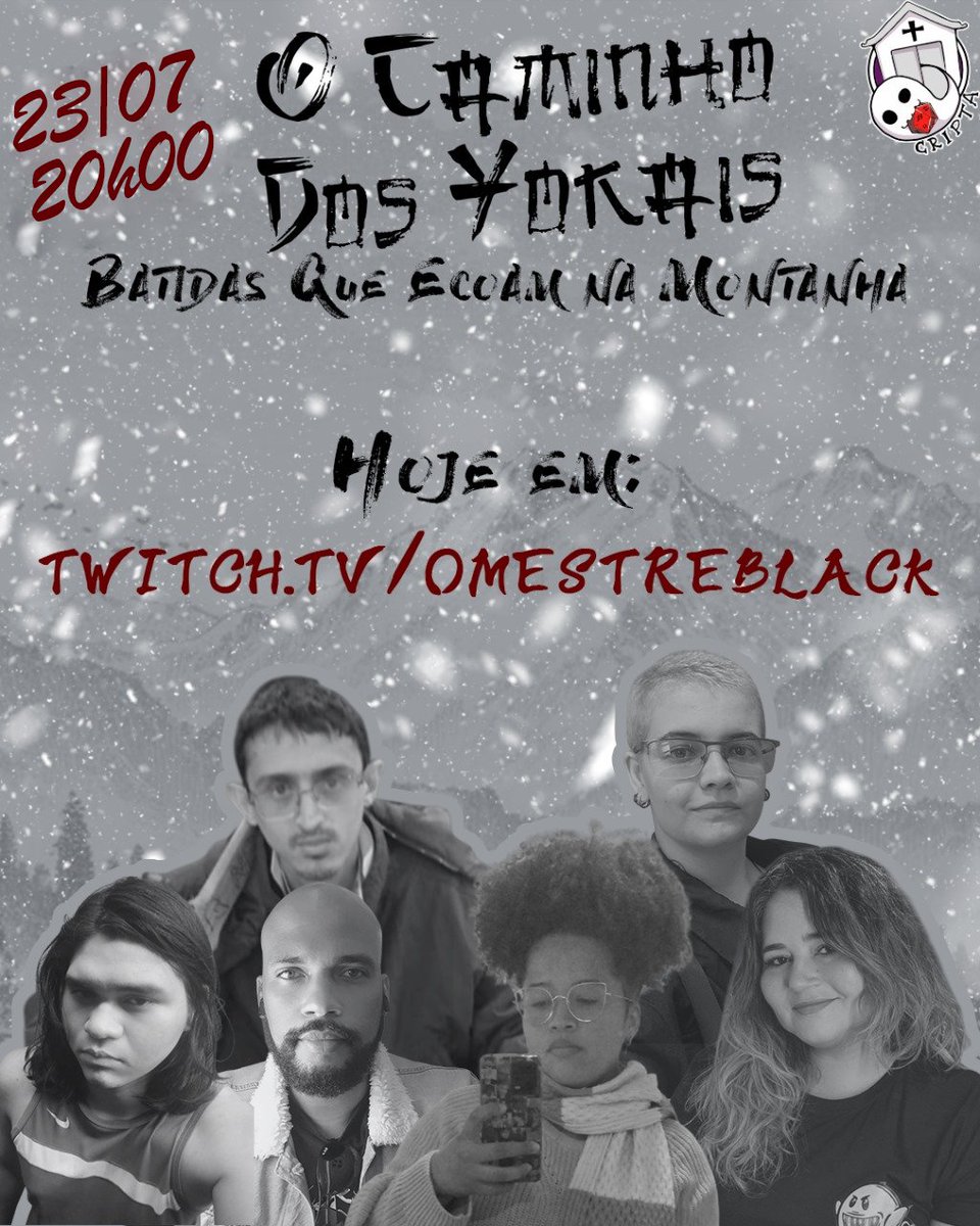 CriptaEditora's tweet image. Olá Senshi 👺
Hoje continuaremos com o último episódio de "Batidas Que Ecoam na Montanha", uma Two-Shot em #oCaminhoDosYokais.
Será que nossos incríveis participantes conseguiram lidar com o perigo que lhe aguarda?
As 20h
🔗 twitch.tv/omestreblack