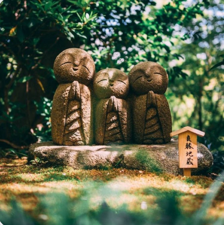 AlBlaineau's tweet image. Les statues Jizô du temple bouddhiste Hase-dera (長谷寺), à Sakurai au Japon.
Ces petites statuettes, porteuses de bienveillance et de sérénité, s’adressent aux enfants, aux voyageurs et aux habitants des tombes oubliées