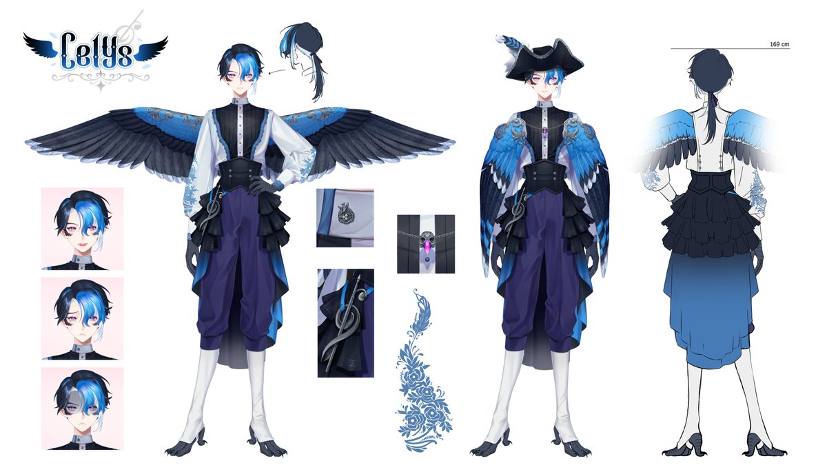 Celys_VT's tweet image. 【 Reference Sheet 】
Take a closer look at your blue harpy~ 🎵🪶
Amazing design by @/RaggyChiffon
🎨Art tag: #CelySketch
#Vtuber | #ENVtuber