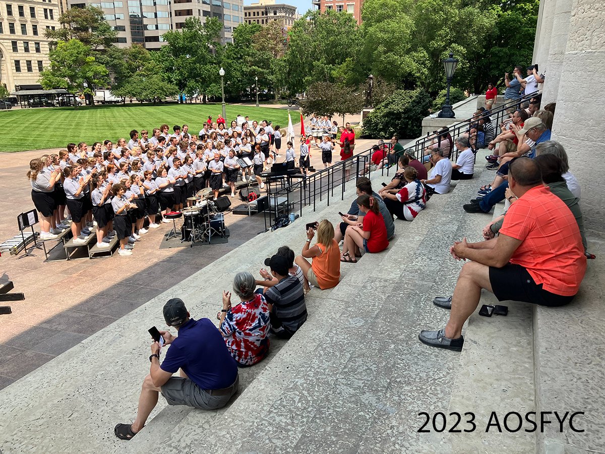 Today at NOON:  All-Ohio State Fair Youth Choir sings at the Ohio Statehouse.  Bring your lunch and listen to a free concert.  Also, they will sing a few songs inside the Rotunda at 11:40 a.m.  #aosfyc #ohiostatefair