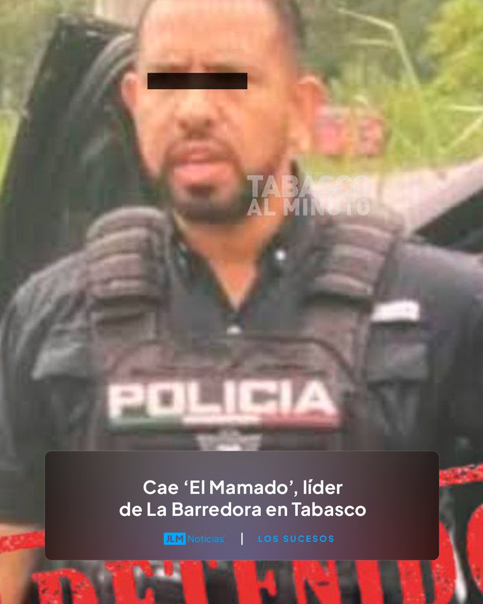 JLMNoticias's tweet image. Ha sido detenido en Guadalajara, Jalisco, Ulises Pinto, alias “el Mamado”.
Es, para el Gobierno de México, como uno de los principales generadores de violencia en Tabasco y cabecilla (segundo al mando ) del grupo delictivo conocido como “La Barredora”, grupo que operaba gracias…