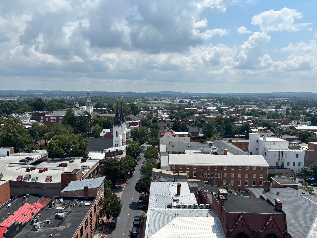 FredCountyExec's tweet image. This afternoon, two of my team members, Ysela and Sam, explored Frederick’s historic Old Spire & Clock Tower before work begins on the steeple, slate, dormers, and spire. It was a special behind-the-scenes opportunity to learn about the extensive restoration of this landmark!