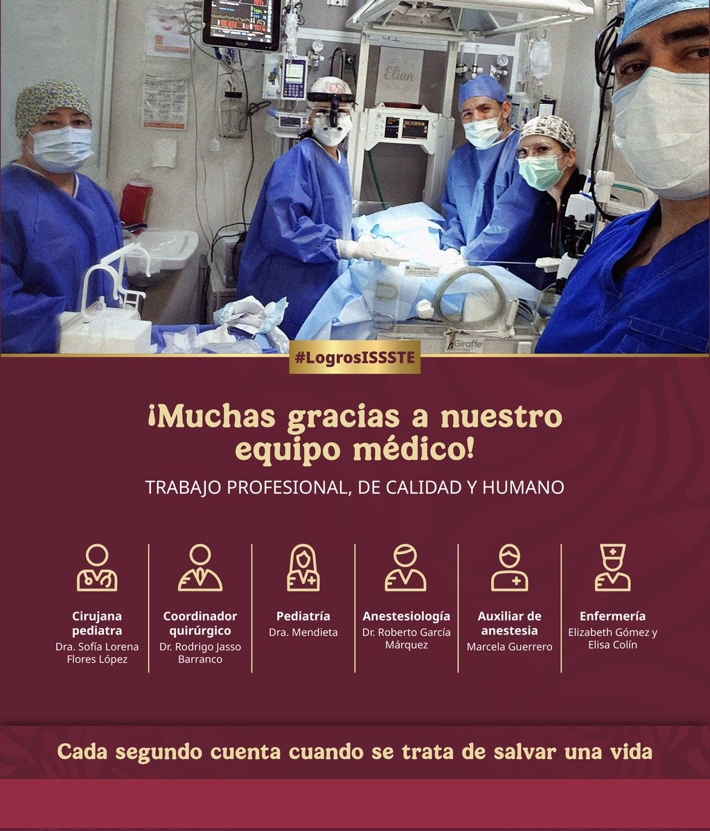 ⏳ ¡Cada segundo cuenta! ⏰

#LogrosISSSTE | 👶🏻 Un recién nacido de apenas 28 días fue operado exitosamente en el Hospital General del ISSSTE en Toluca, tras ingresar con una grave dificultad respiratoria. 🙌

El diagnóstico: Conducto arterioso permeable, una afección que ponía