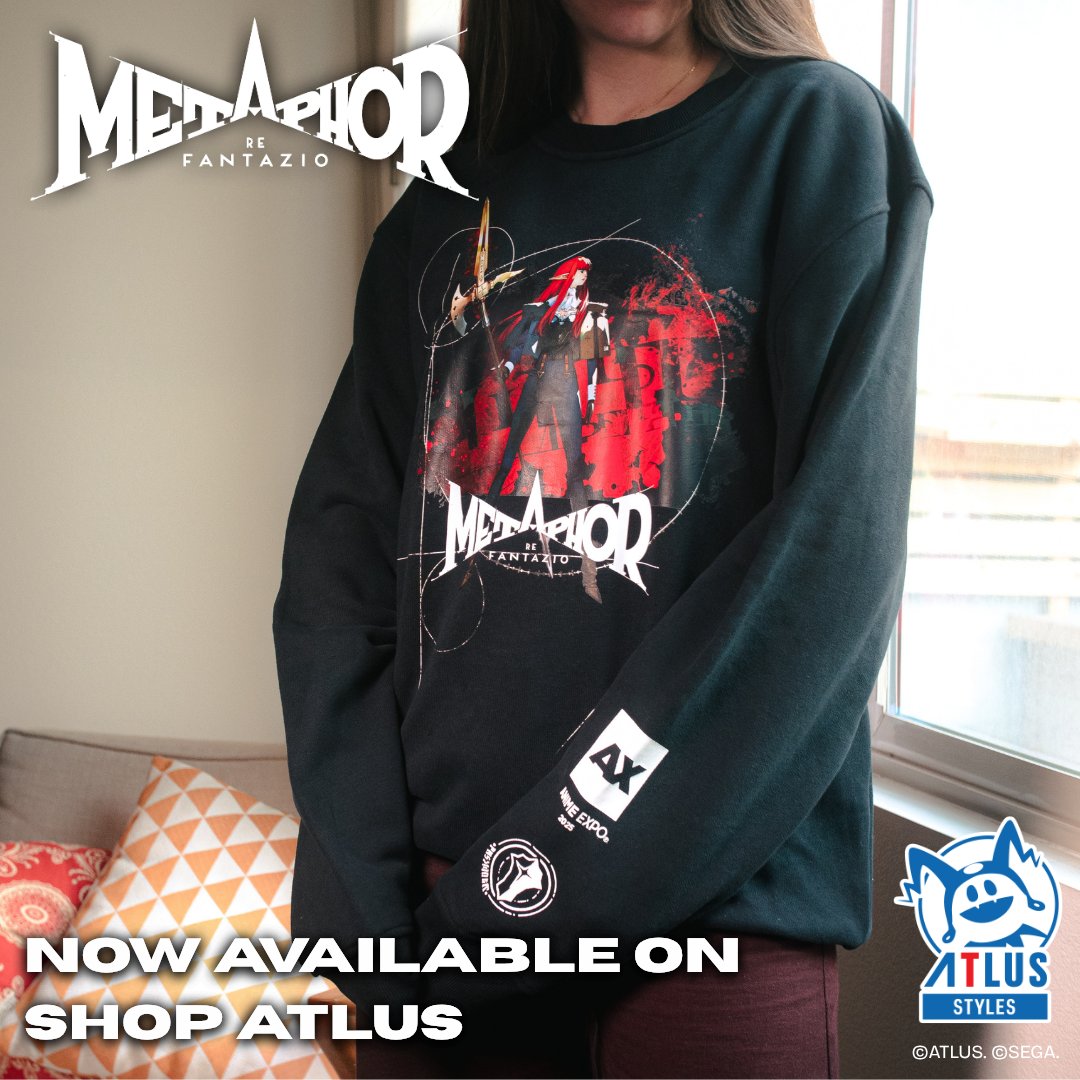 AtlusStyles's tweet image. Missed it at AX? Now’s your chance!
The Metaphor: ReFantazio AX Logo Crewneck is now launching on Shop Atlus for a limited time! Get it now through August 6th, or until supplies last.
🛒: bit.ly/metaphor-ax-cr…