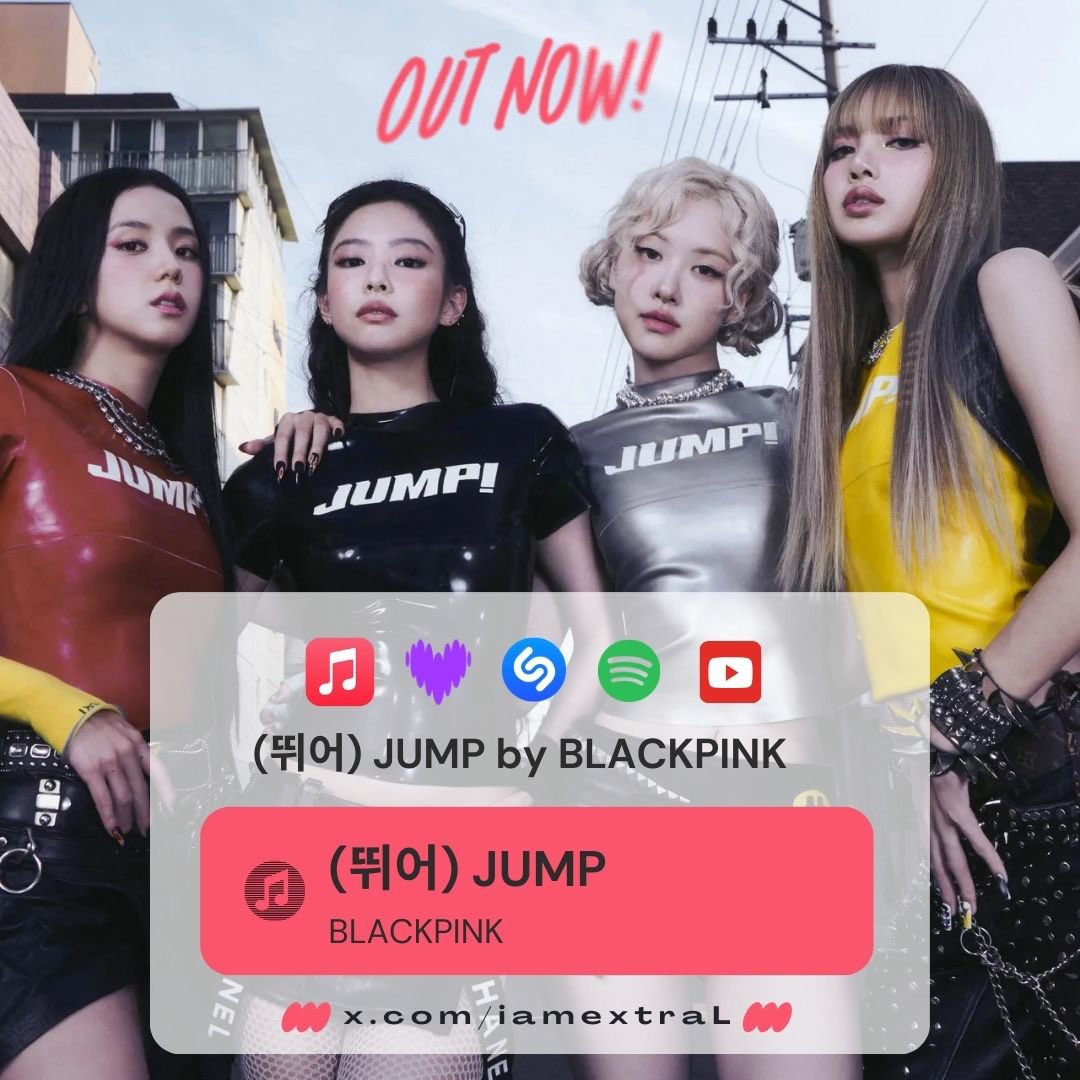 USBU4WAYS's tweet image. Please continue streaming #JUMP on MULTIPLE Premium Streaming Platforms for Billboard tracking week 2. 🚨
Spotify:
@BLACKPINK:
» open.spotify.com/playlist/6OlZi…
» open.spotify.com/playlist/0y5Q0…
#JISOO:
» open.spotify.com/playlist/0UyGJ…
#JENNIE:
» open.spotify.com/playlist/7LgXF…
#ROSÉ:
»…