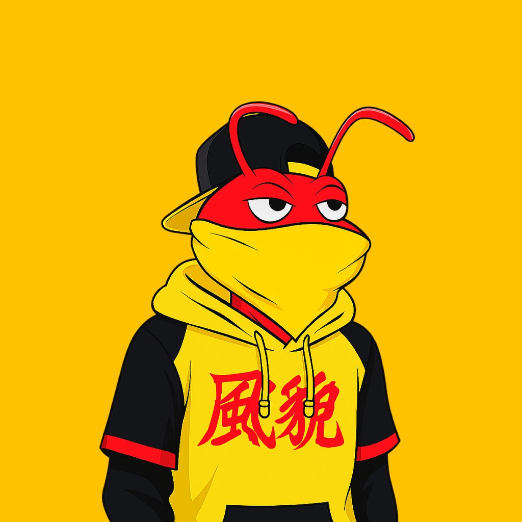 voidsnam's tweet image. 📱 AriPFP Day 34 Winner
he's not just watching — he's rising above it all.
winner: @mikeykremer
today's ant walks alone.
wrapped in a japanese hoodie, yellow mask tied tight,
his eyes locked on the sky
like he's tuned into something bigger than the noise below.
no need for…