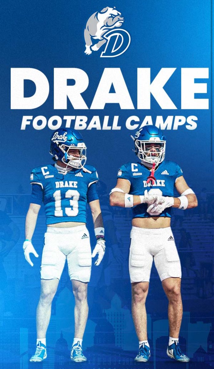 Daniel Rohr (@daniel_rohr73) on Twitter photo I will be at Drake University in Des Moines, IA for their prospect camp this Friday. Excited to be in the Hawkeye State again!! <a href="/joe_evans7/">Joe Evans</a>
<a href="/SCAFOOTBALL1/">SCAEaglesFootball</a>
<a href="/DustinOller/">Dustin Oller</a>
<a href="/DrakeBulldogsFB/">Drake Football</a>
<a href="/CoachDrink/">Kaleb Drinkgern</a> I will be at Drake University in Des Moines, IA for their prospect camp this Friday. Excited to be in the Hawkeye State again!! <a href="/joe_evans7/">Joe Evans</a>
<a href="/SCAFOOTBALL1/">SCAEaglesFootball</a>
<a href="/DustinOller/">Dustin Oller</a>
<a href="/DrakeBulldogsFB/">Drake Football</a>
<a href="/CoachDrink/">Kaleb Drinkgern</a>