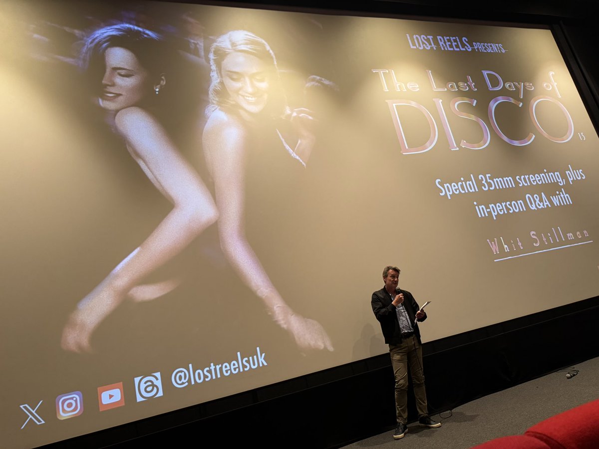 BenHalligan's tweet image. Reacquaintance with "The Last Days of Disco" this evening @HOME_mcr thx to @LostReelsUK. Reacquintance? No! First proper meeting since it screened from 35mm. @WhitStillman in person too, fielding superb questions from the audience after.
"Halston, Gucci, Fiorucci..."