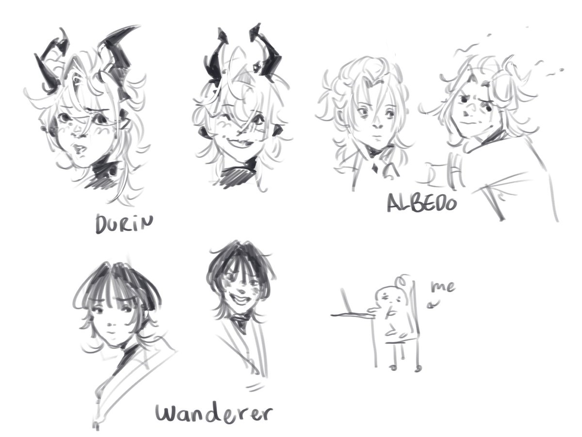 MishaMishaVy's tweet image. Durin Albero and Wanderer portraits !! 

#nodkrai #genshinimpact