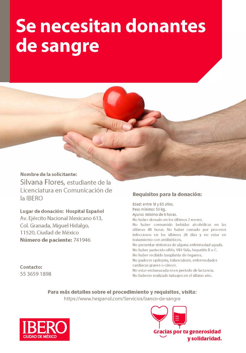 Se solicitan #DonantesDeSangre