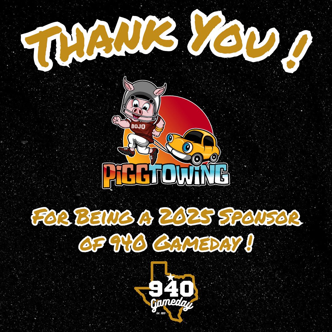 940Gameday's tweet image. Thank you to Pigg Towing Service for being a 2025 Sponsor of 940 Gameday!
Thanks to your generosity, we were able to provide a reliable platform for local high school student athletes!