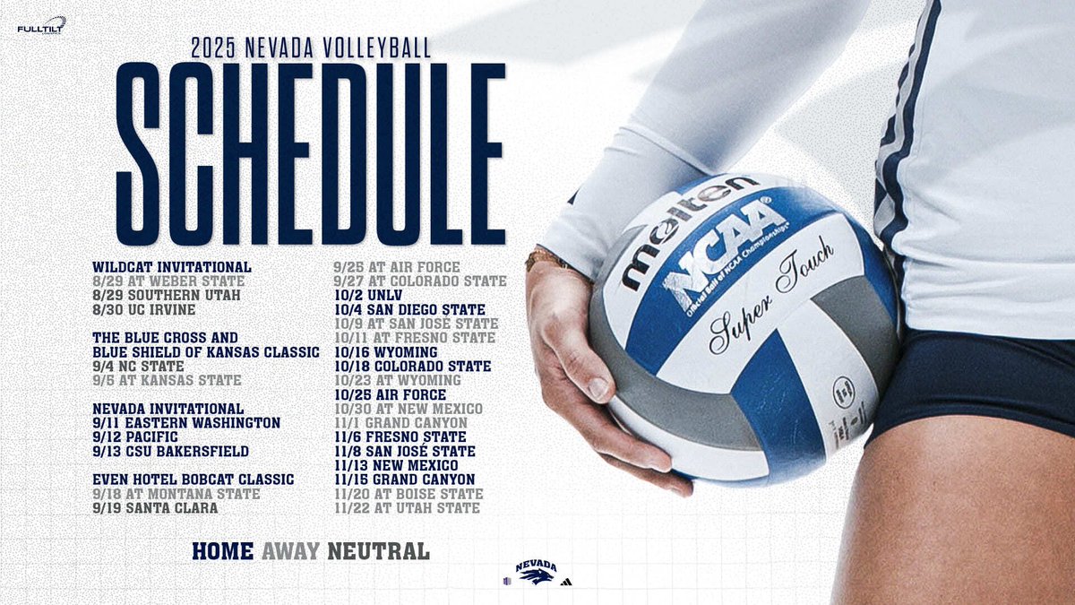 NevadaWVB's tweet image. It’s officially OFFICIAL! The final schedule for the 2025 season is here! 🐺🔥
#BattleBorn | #OnePack