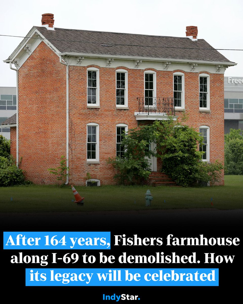 indystar's tweet image. “While the usefulness of the current Flanagan-Kincaid house has come to an end and we are sad to see it go, we are pleased it can continue in another form to honor the farming heritage of Fishers,” Fishers resident Randy Kincaid said. bit.ly/46YzIHr