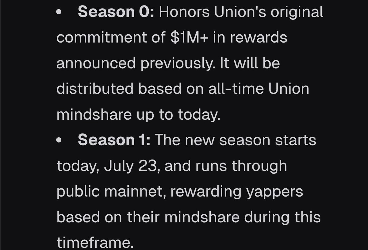 DamilareJay's tweet image. MAD YAPS Update powered by @KaitoAI & @union_build:
1% of $UNION is reserved for Kaito + Yappers (split across Season 0 & 1)
Everyone on the Season 0 leaderboard qualifies for rewards and this is not anoma
Season 1 kicks off today and runs until mainnet launch
Rewards…