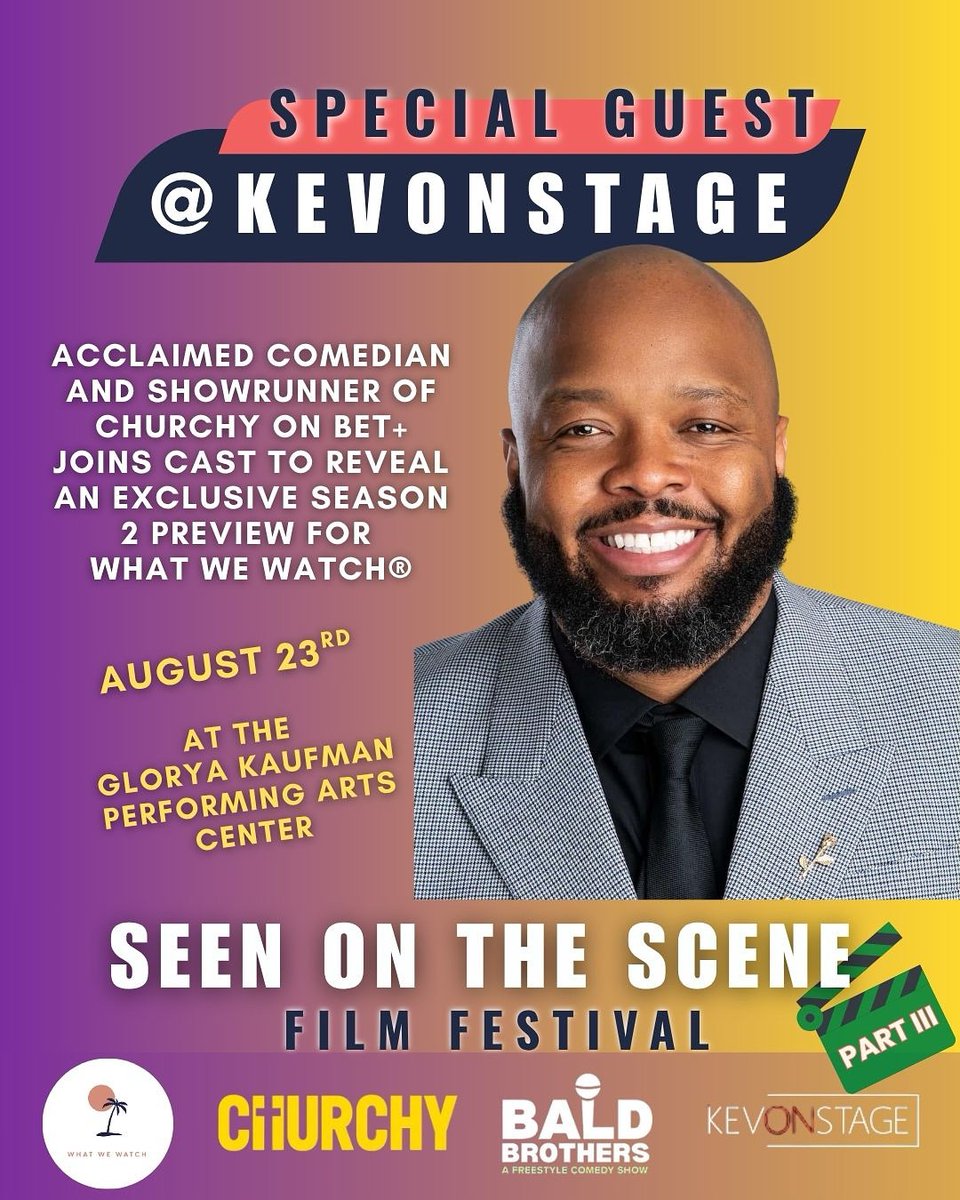 wwwfilmtv's tweet image. What We Watch®️ is the place to be August 23rd!🔥🔥
Exactly ONE MONTH til you’re having a perfect afternoon of film & TV!🤩 Join @KevOnStage and the #ChurchyonBET team at #SOTSIII film festival. DM us for hotel block info! #WhatWeWatch x @mspeacherino
whatwewatch.net/events