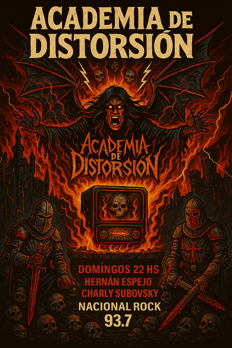 Programa 8 de Academia de Distorsión link 
Recordamos a la banda Bunker .También Logos,  Vox Dei , Flema , Sudarshana, Iorio 
 Bandas nuevas argentinas Summa Mortis (Death Metal),  y  No Guerra.  La Polla Records y Angelus Apatrida

radionacional.com.ar/academia-de-di…