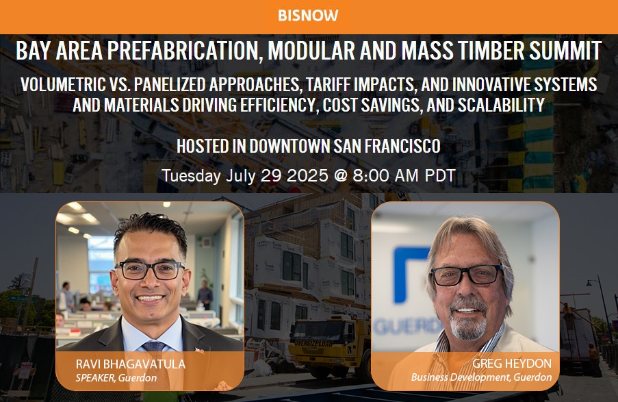 GuerdonModular's tweet image. Guerdon is Heading to the Bay Area Prefabrication, Modular & Mass Timber Summit!
Ravi Bhagavatula, will be speaking & Greg Heydon will also be attending
Tuesday, July 29th 8:00 AM
Register today and use code BAOC209Anq for 20% off: bisnow.com/events/san-fra…