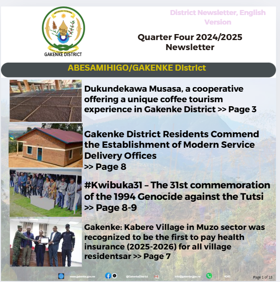 GakenkeDistrict's tweet image. We are excited to present our latest quarterly newsletter (Q4 of 2024-2025), highlighting the key activities and achievements of Gakenke District from April 1 to June 30, 2025. Click the link url-shortener.me/2F4P to read more