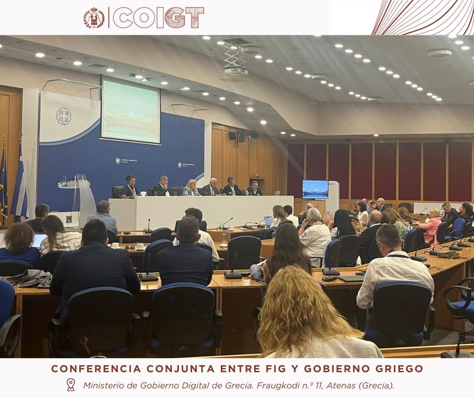 El representante del COIGT en la FIG Ángel Collado, acudió invitado a la conferencia conjunta de la FIG y el Gobierno griego en Atenas. coigt.com/noticia/4020