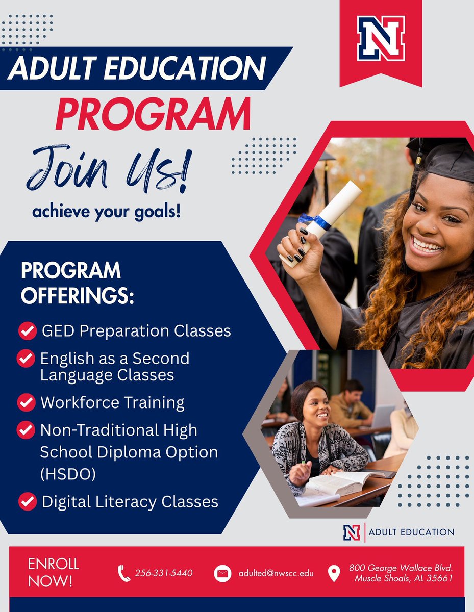 NWSCCAdultEd's tweet photo. Join us! #AdultEducationMatters
#YouCan #GED #WorkforceTraining #ESL #HSDO #HighSchoolDiploma #FreeTraining https://t.co/2206d2zOoR