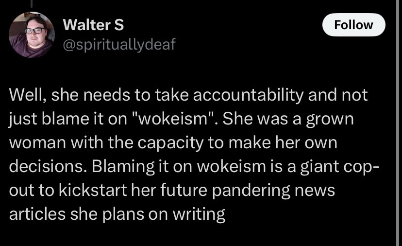 forestvanslyke's tweet image. People don’t choose to be woke, they’re indoctrinated into it.
Like this person, who’s woke right.