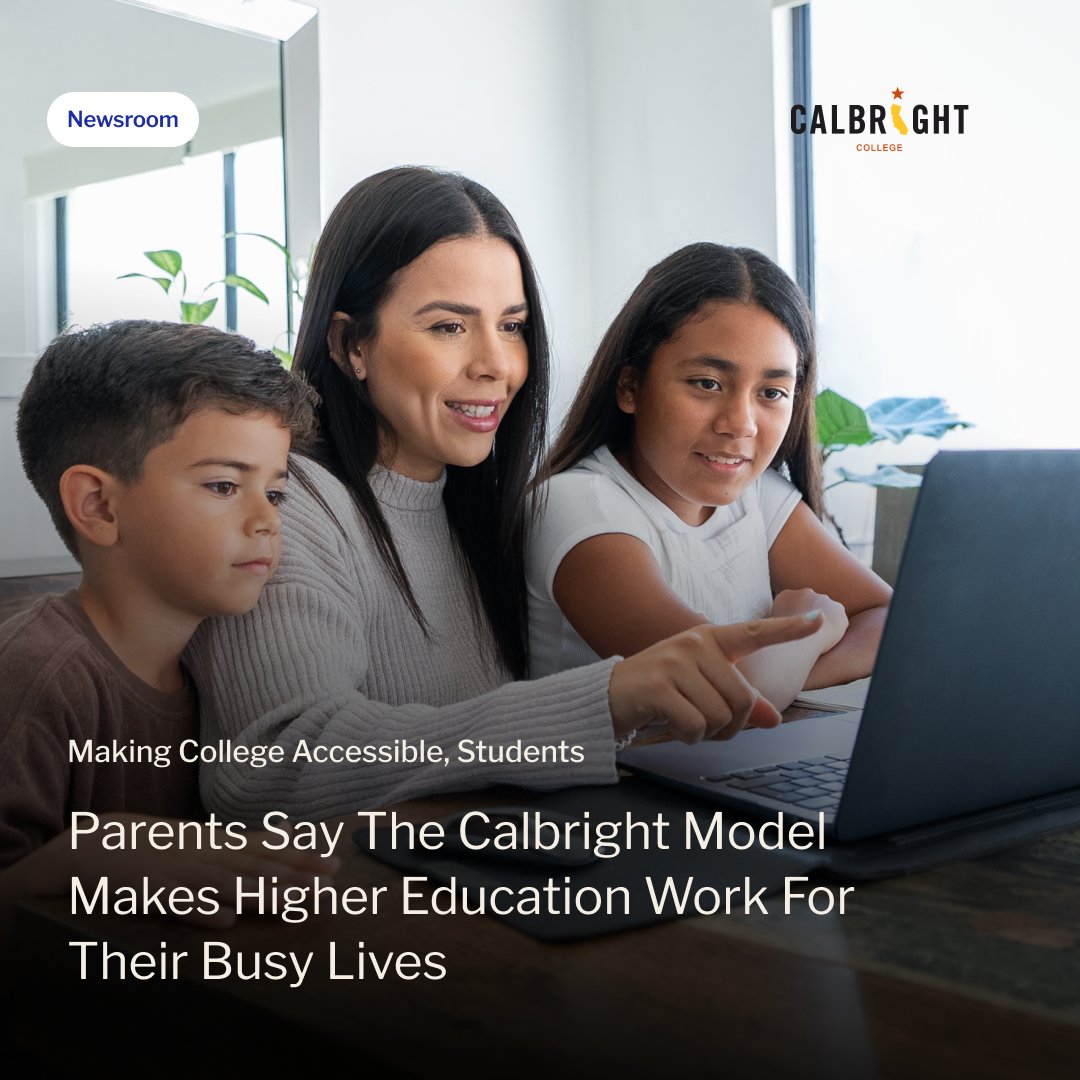 A fifth of our students are parents or caregivers, under tremendous scheduling pressure. Calbright’s flexible model allows them to continue moving toward their academic goals. Learn more: calbrig.ht/4m9Q30k