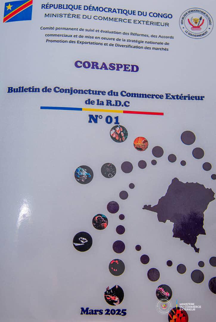 #RDC La RDC lance son Bulletin de Conjoncture du Commerce Extérieur pour renforcer sa stratégie exportatrice.

-La République Démocratique du Congo vient de publier son tout premier Bulletin de Conjoncture du Commerce Extérieur, un outil stratégique mis en place par le Ministre