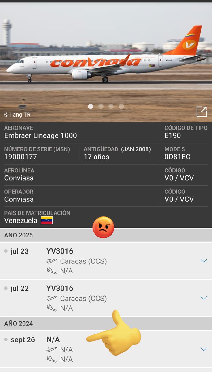 Interesante ver el Avión Presidencial alternativo YV3016 activo haciendo pruebas ayer y hoy. Había estado en tierra desde el 26 de Septiembre de 2024. Ahora la dictadura de Maduro tiene 3 aviones "presidenciales" activos (YV2984, YV1004 y YV3016) más el jet de ultra lujo T7-102X