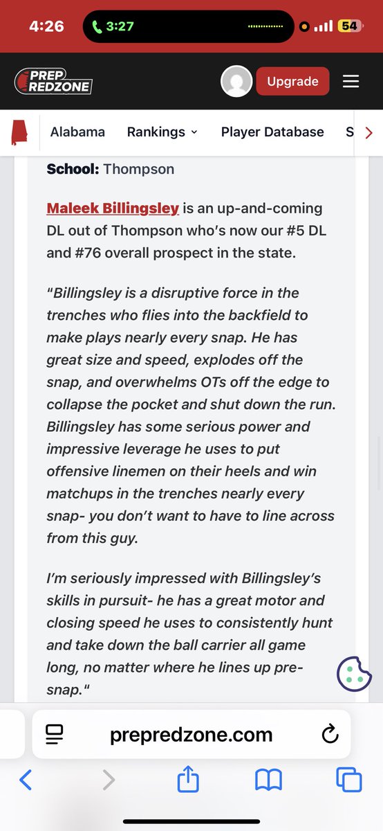 Maleek Billingsley (@maleekbill024) on Twitter photo It’s a blessing to even be mentioned. I don’t take any of it for granted. Thanks for the acknowledgement <a href="/PrepRedzoneAL/">Prep Redzone Alabama</a> <a href="/coachmarkf/">Mark Freeman</a> <a href="/RecruitWarriors/">Thompson Recruiting</a> It’s a blessing to even be mentioned. I don’t take any of it for granted. Thanks for the acknowledgement <a href="/PrepRedzoneAL/">Prep Redzone Alabama</a> <a href="/coachmarkf/">Mark Freeman</a> <a href="/RecruitWarriors/">Thompson Recruiting</a>