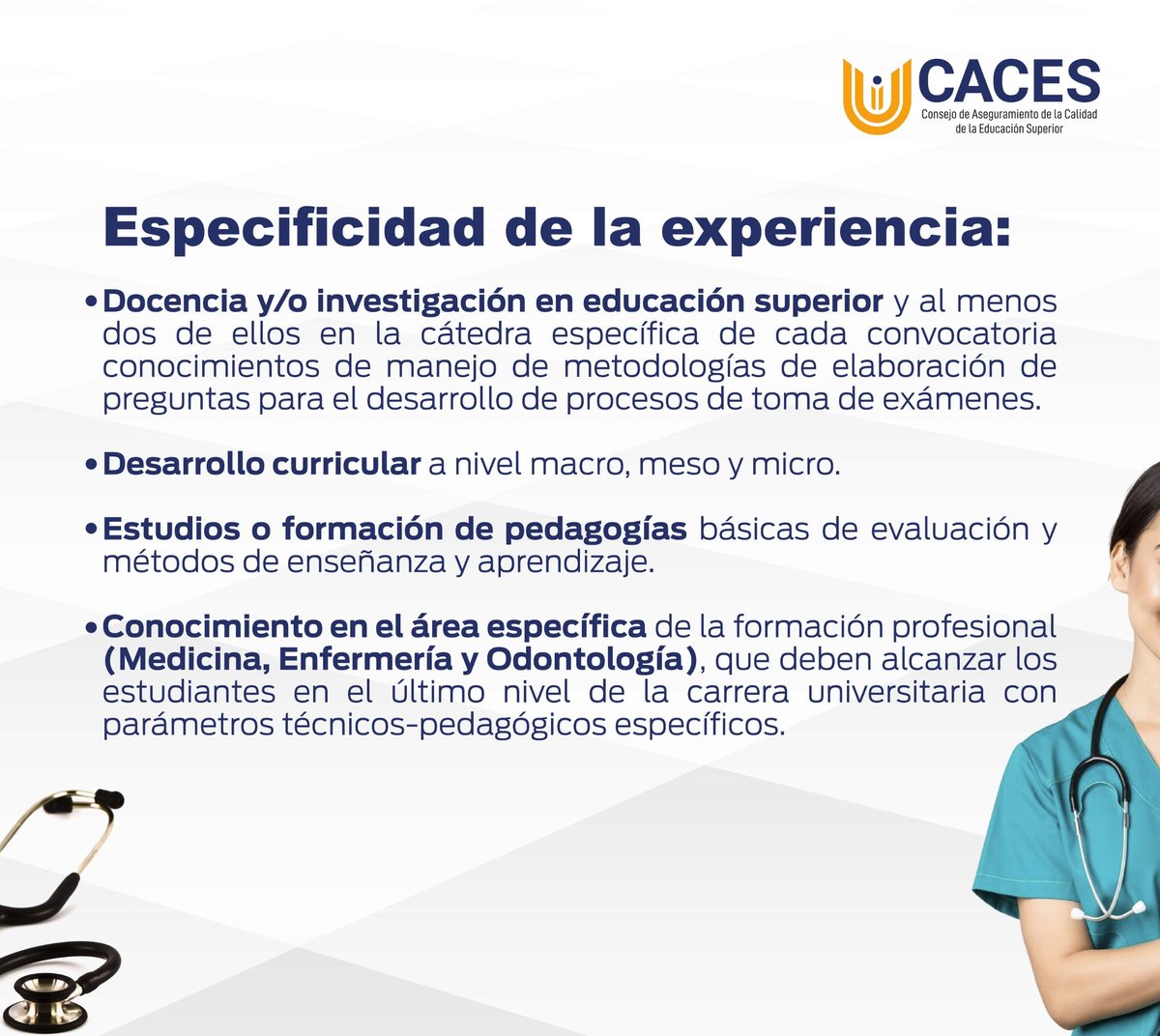 Caces_Ec's tweet image. #OfertaLaboral
💼 ⌛ Aún tienes tiempo para aplicar a la convocatoria para expertos elaboradores de preguntas de las carreras de Medicina, Enfermería y Odontología.