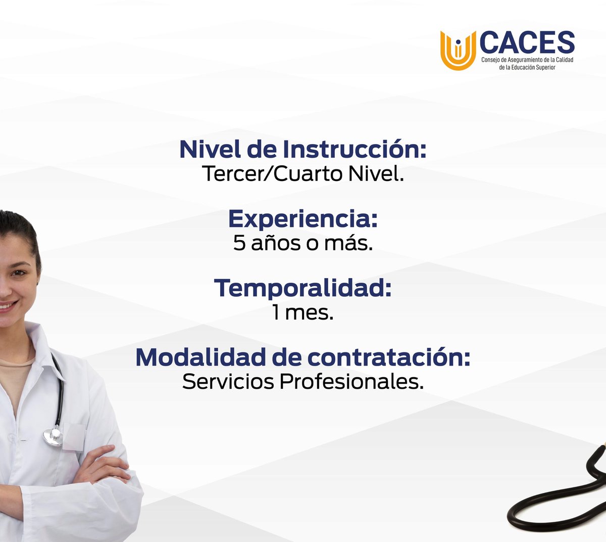 Caces_Ec's tweet image. #OfertaLaboral
💼 ⌛ Aún tienes tiempo para aplicar a la convocatoria para expertos elaboradores de preguntas de las carreras de Medicina, Enfermería y Odontología.