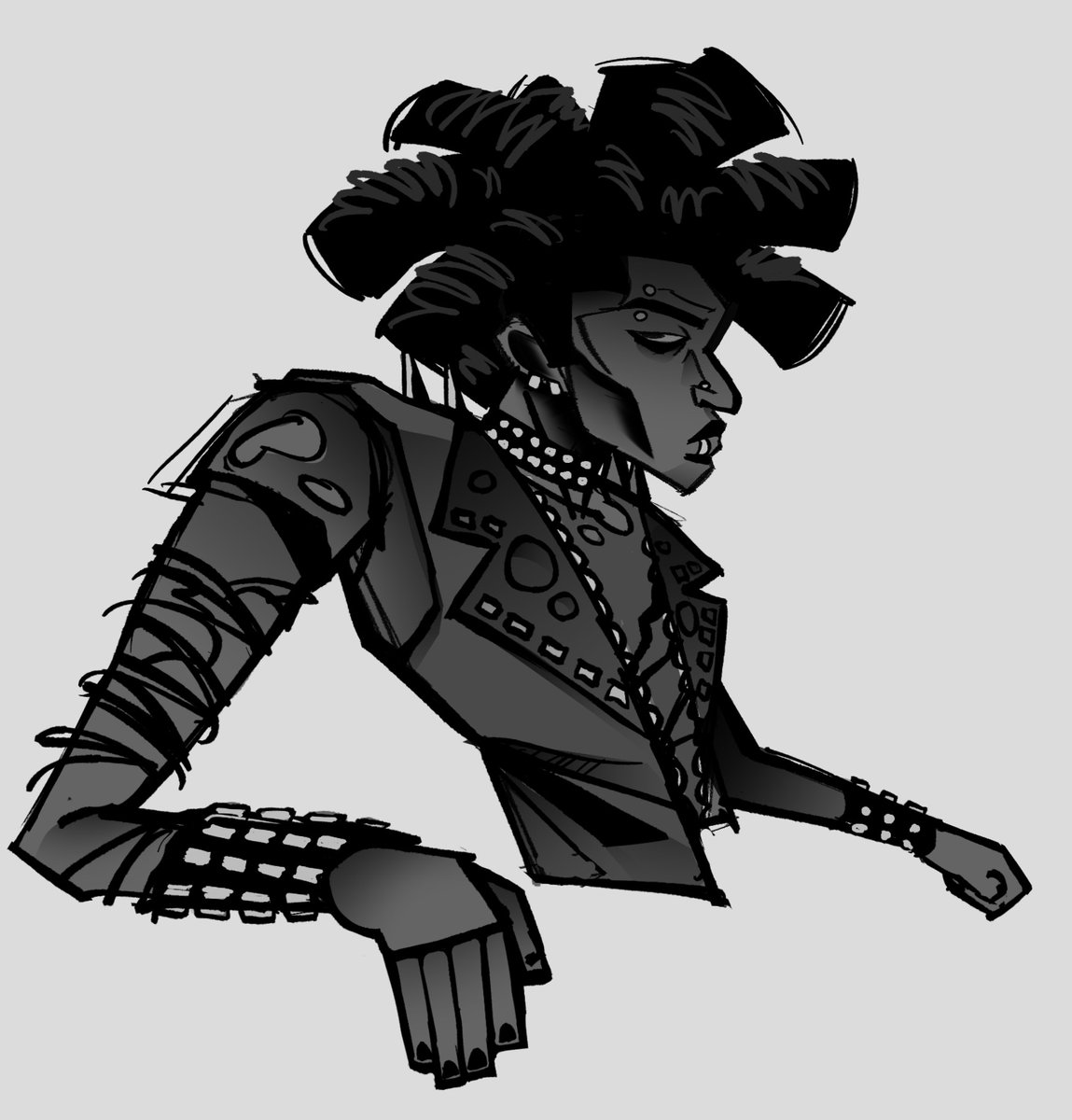 Gubby__'s tweet image. tried drawing like Robert valley